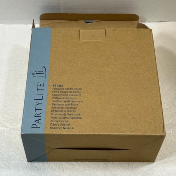 PartyLite Glass Cut Radiance Candle Holder Fits 1"-3" Round Candles 5"x2.25" - Picture 3 of 11